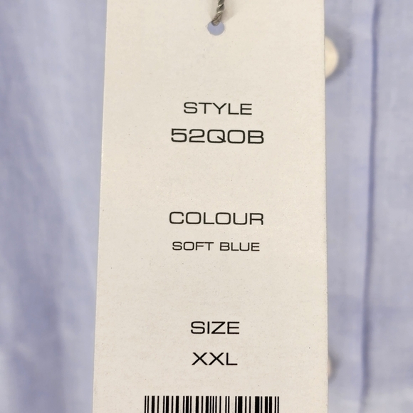 French Connection Men's Linen Button Down Collared Long Sleeve Shirt - 2XL - Picture 6 of 6